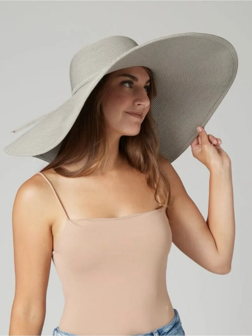 Wide Brim Sun Hat - Light Gray